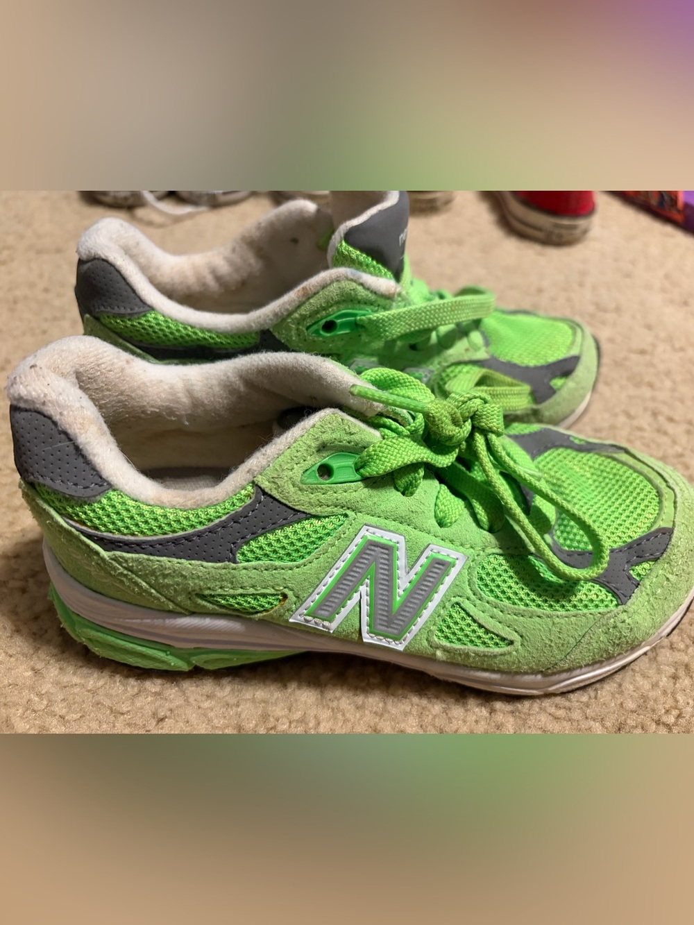New Balance Kids Bright Green Lace-Up Sneakers